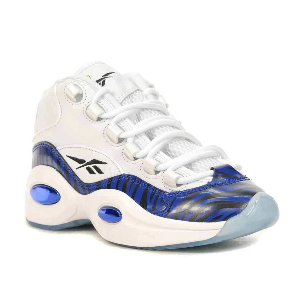 Reebok x Panini Juniors Question Mid Tiger Prizm Cloud White/Classic Cobalt/Cor - Picture 2 of 4